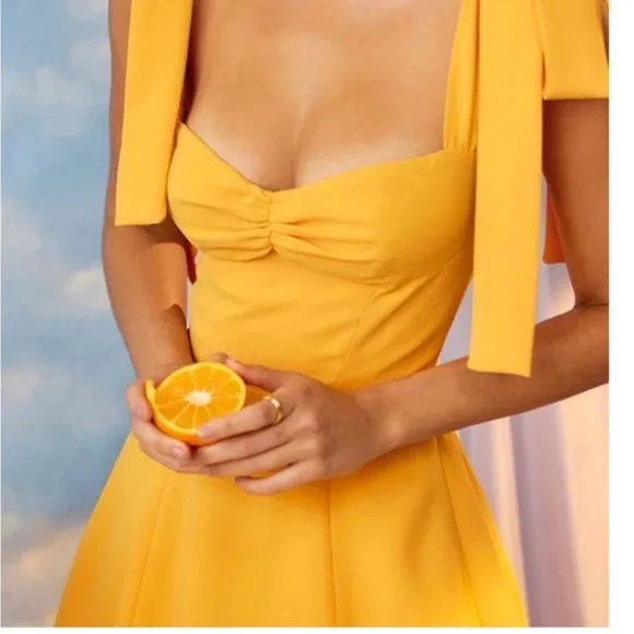 House of CB Alicia Yellow Midi Sundress - XS - Picture 5 of 16